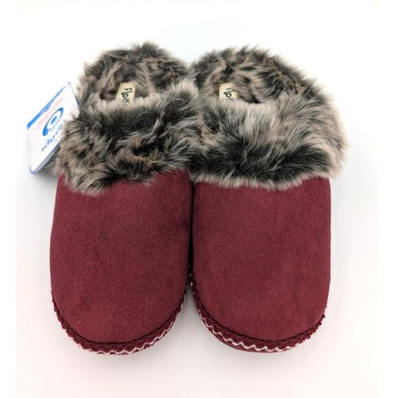 Floopi Aztec Faux Fur Lined Memory Foam Slippers Women's Red Size US9-10 - Picture 3 of 10